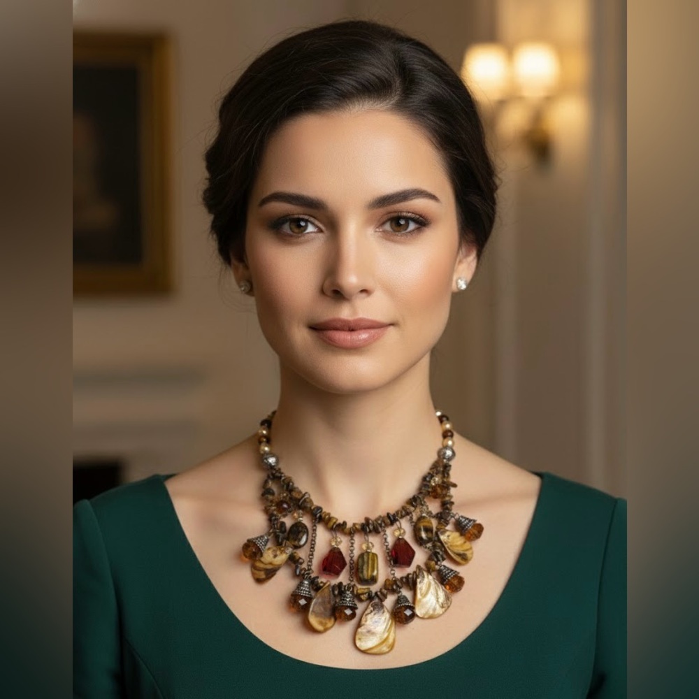 Elegant Multi-Color Statement Necklace